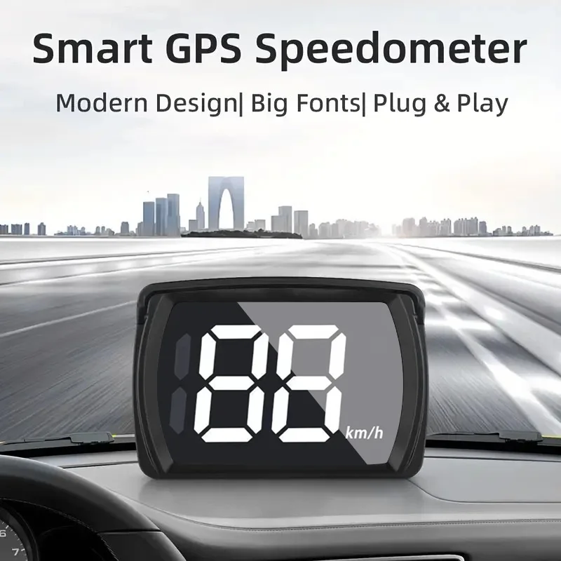 

Smart GPS Car HUD Display - Plug & Play Real-Time Speed, Time & Compass Projector