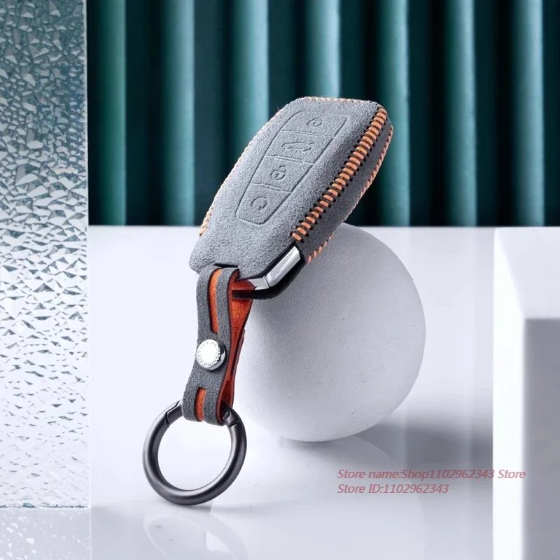 

Alcantara Car Key Case for Geely Monjaro L Starry Boyu L Coolray pro - Auto Interior Key Cover Accessory