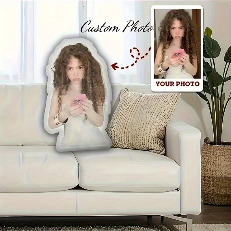 Customized 'I Love You' Plush Pillow Couple Personalized Photo Gift, Hand Washable Only, Perfect Gift for Thanksgiving, Christma