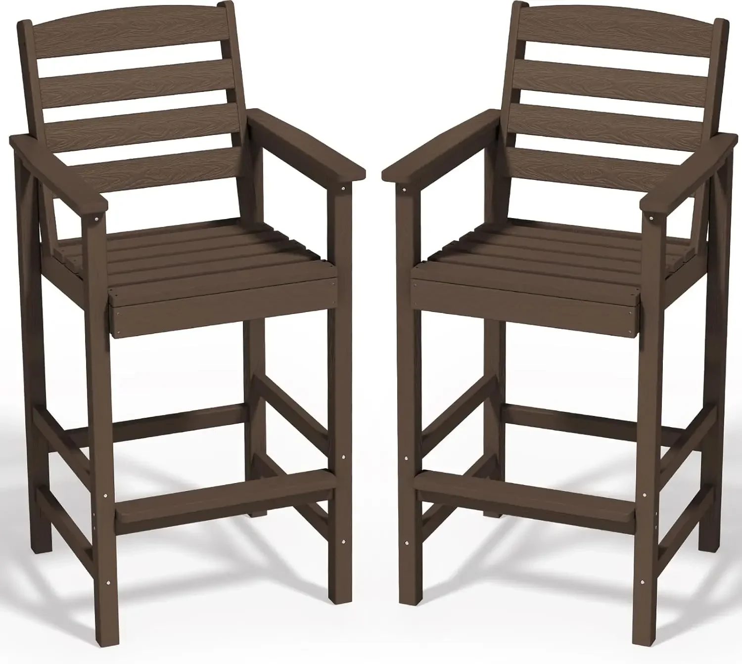 

For Hohe Adirondack-Stühle, 2er-Set, Balkon-Adirondack-Stühle-Set, Barhocker-Stuhl-Set für den Außenbereich, Bistro, Pool, Garte