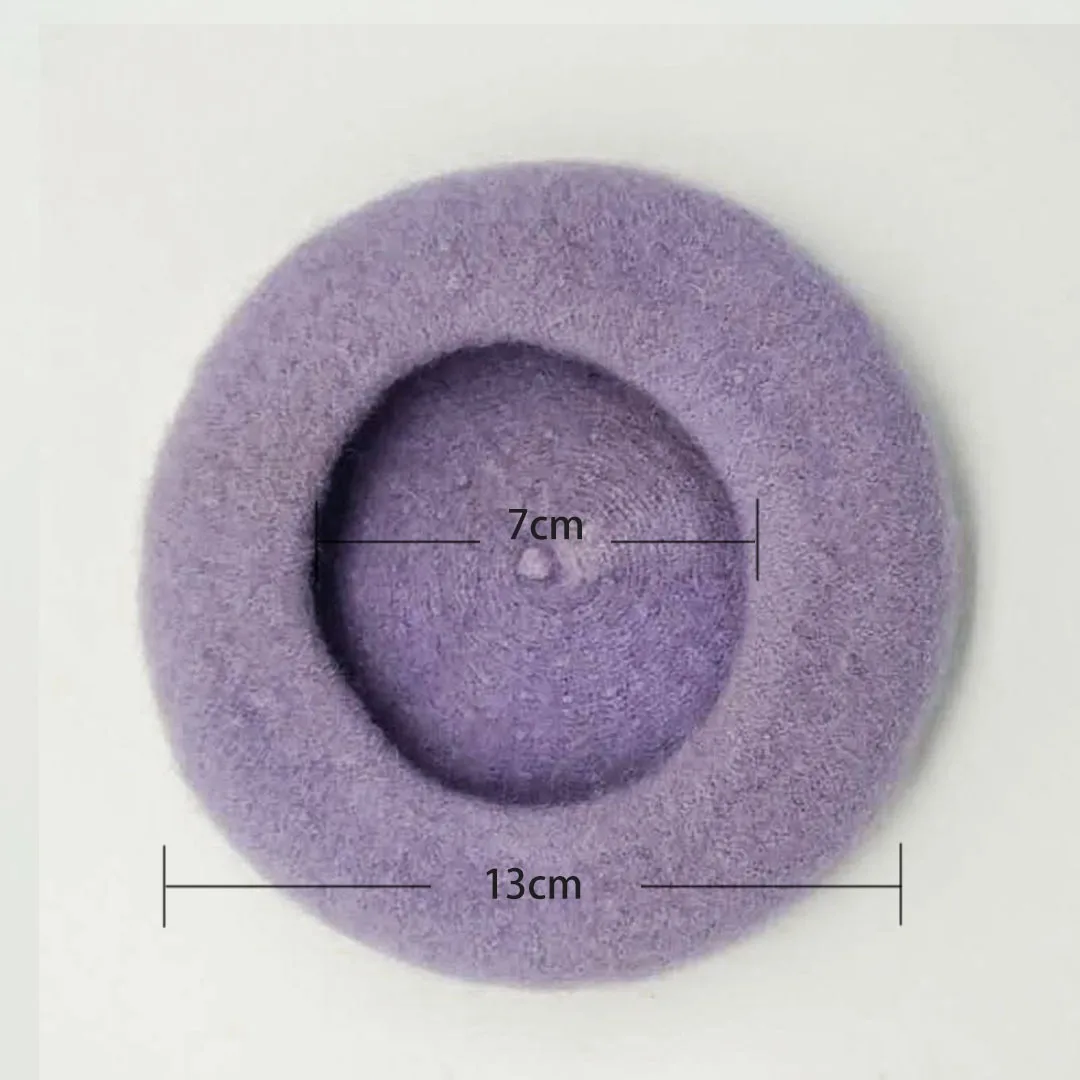 Ins solid color pet supplies painter wool hat dog accessories beret mini decoration photo headwear