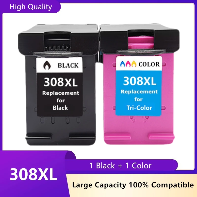 Compatible 308XL Ink Cartridge For HP 308 Envy 6120e 6130e 6165e 6520e 6530e DeskJet 2900 - Series Printer