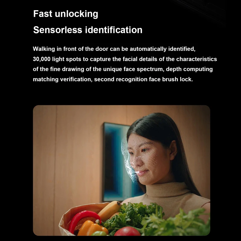 NEW Xiaomi smart door lock M20 Pro AI 3D face recognition door lock visual large screen Smart home fingerprint door lock M20Pro