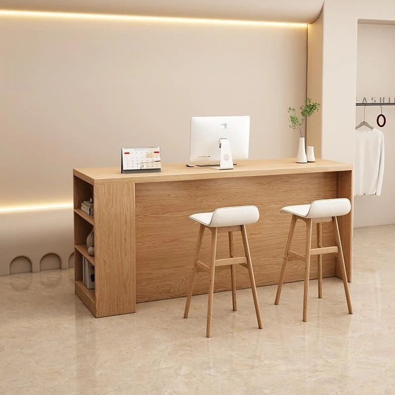 

reception Internet celebrity Nakajima cabinet beauty salon front desk log wind baking paint reception desk high-end bar