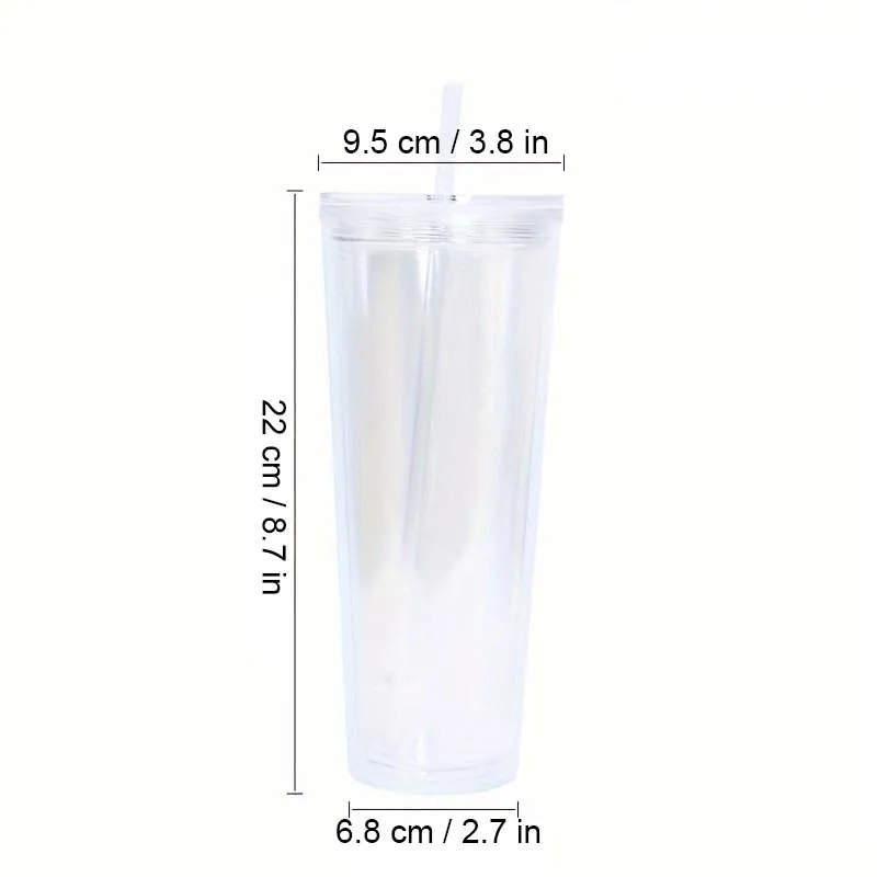 2PC DIY Glitter Tumbler Cup with Straw Sparkly Water Bottle Customizable Reusable Craft Kit for Kids Teens Summer Gift Party Fun - view 6