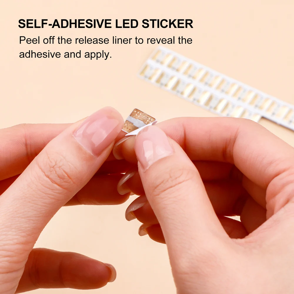 LED Circuit Stickers/Conductive Fabric Tape Light Craft Kit Red Blue Green Yellow Orange Pink Rainbow Blink for Light-Up Cards view 2