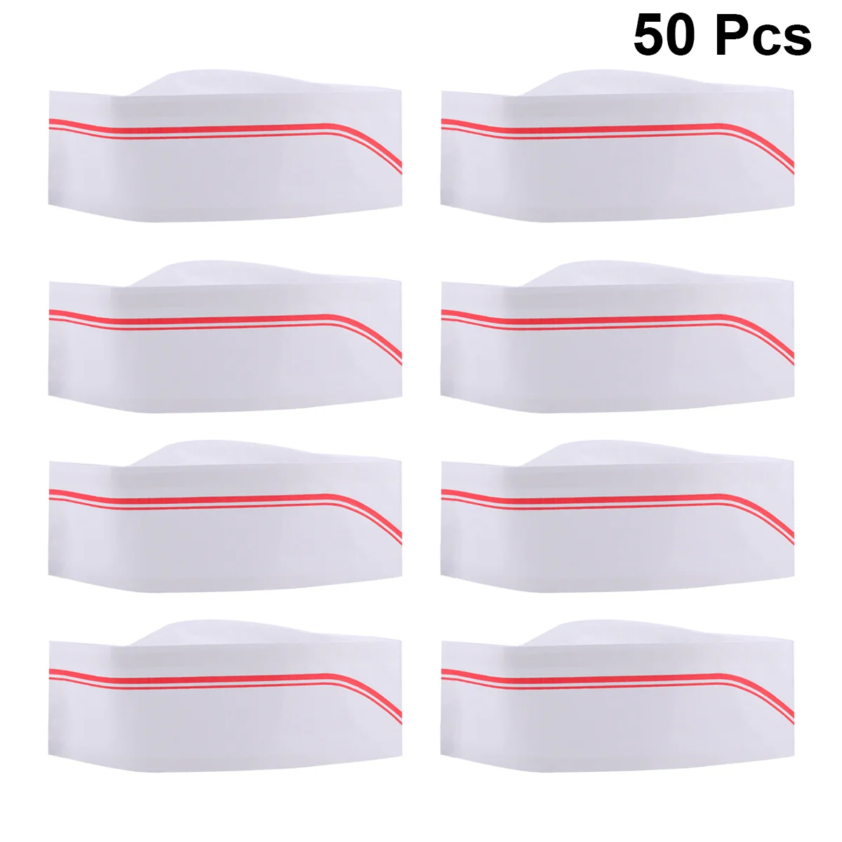 Descartáveis Lightweight Chef Hats, chapelaria simples, acessórios de cozinha para cozinheiros, vermelho, 50pcs