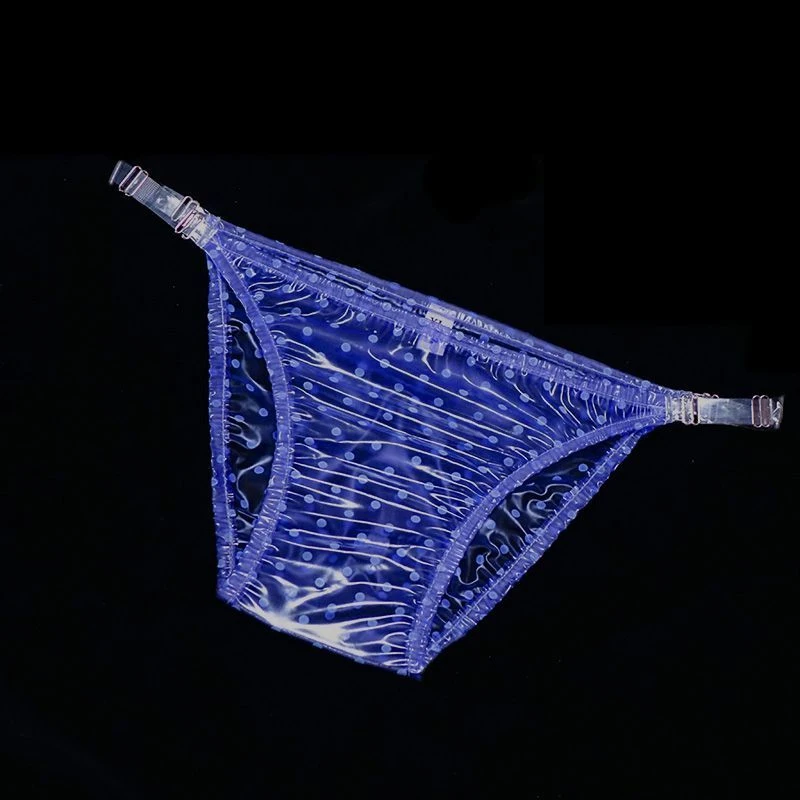 

﻿ Сексуальные пластиковые прозрачные трусы из ПВХ, пара эротических водонепроницаемых трусов, регулируемые мягкие гладкие бесшумные трусики в горошек ABDL ﻿