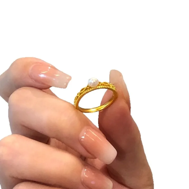 خاتم تاج كلاسيكي من المحكمة للسيدات، فتحة شخصية عصرية قابلة للتعديل، خاتم إصبع السبابة، تصميم متخصص، خاتم مزاجي