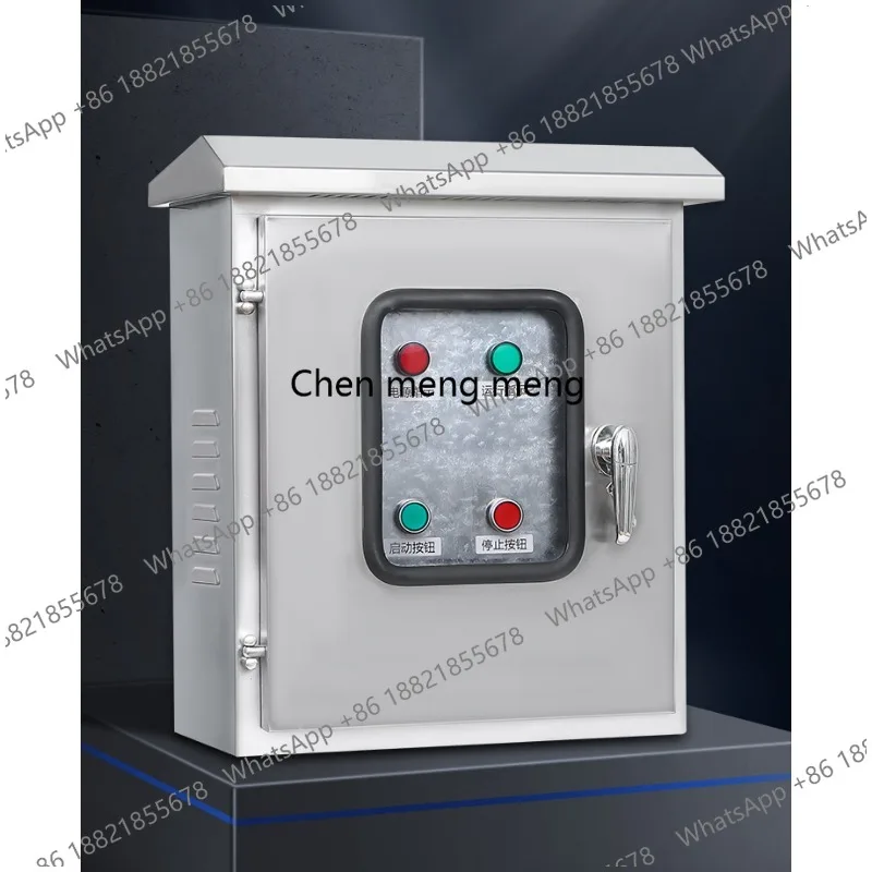 Outdoor waterproof fan control box 3 phase electric machine stainless steel double door waterproof pump distribution cabinet
