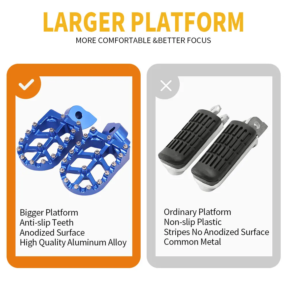 Motorcycle CNC Foot Pegs Rests Footpegs Footrests For Yamaha YZ65 YZ85 YZ125 YZ250 YZ 65 85 125 250 250F 125X 450F WR 250F 450F