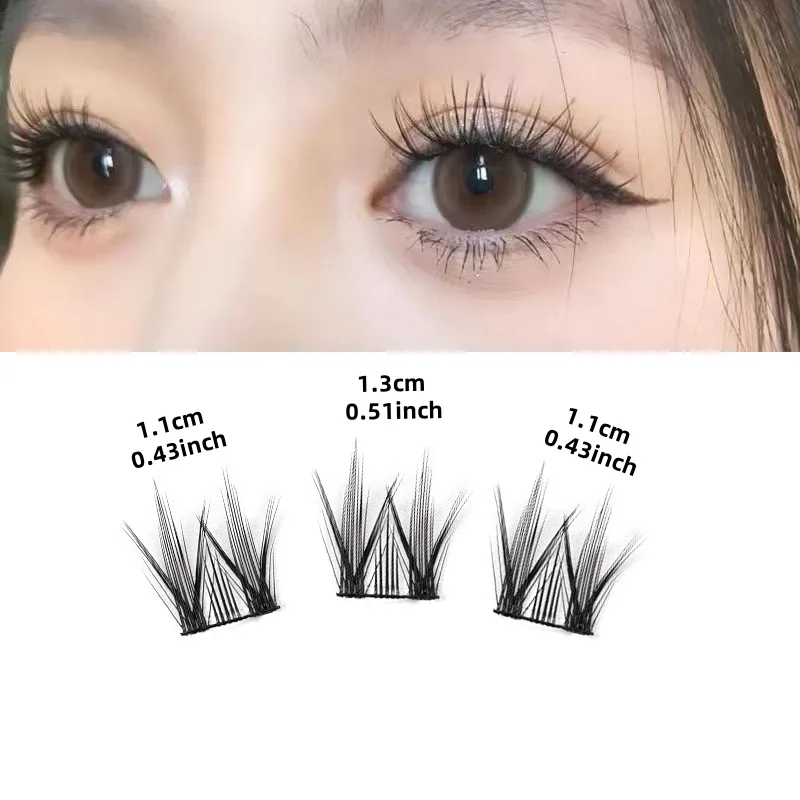 초보자를 위한 착용하기 쉬운 인조 속눈썹 - 자연스럽고 매력적인 외관의 72개 클러스터, 길이 11mm-13mm, D자형 컬, 슈트