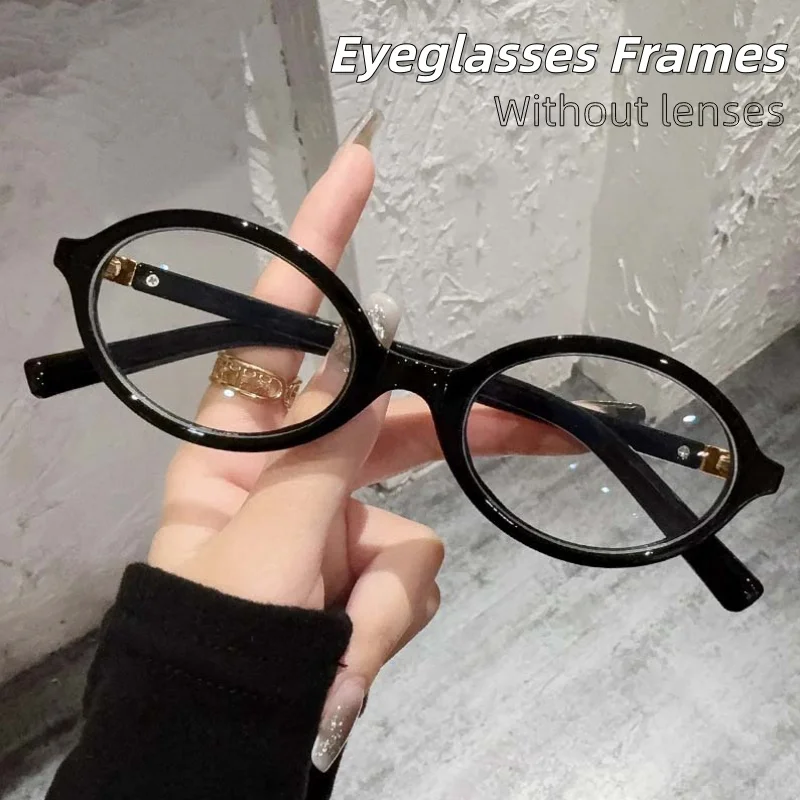 

2025 Vintage Oval Without Lenses Glasses Lightweight Unisex Comfortable Eyeglasses Frames Luxury Designer Eye Protection