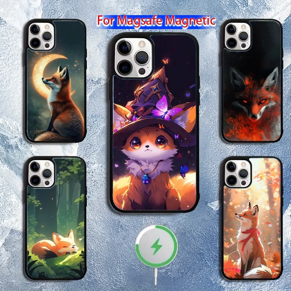 

Cute Cartoon Animal Fox Phone Case For iPhone 16,15,14,13,12,11,Pro,Max,Plus,Mini,Magsafe,Magnetic Wireless Charging Case
