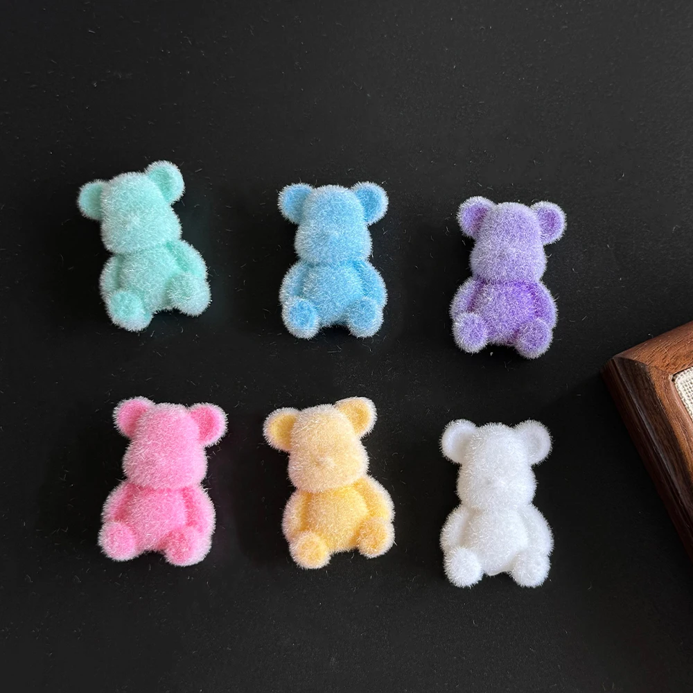 

Clearance 100Pcs 23*34MM DIY Beads/Bear Shape/Flocking Effect/Acrylic Bead/Hand Made/Jewelry Findings & Components #17335