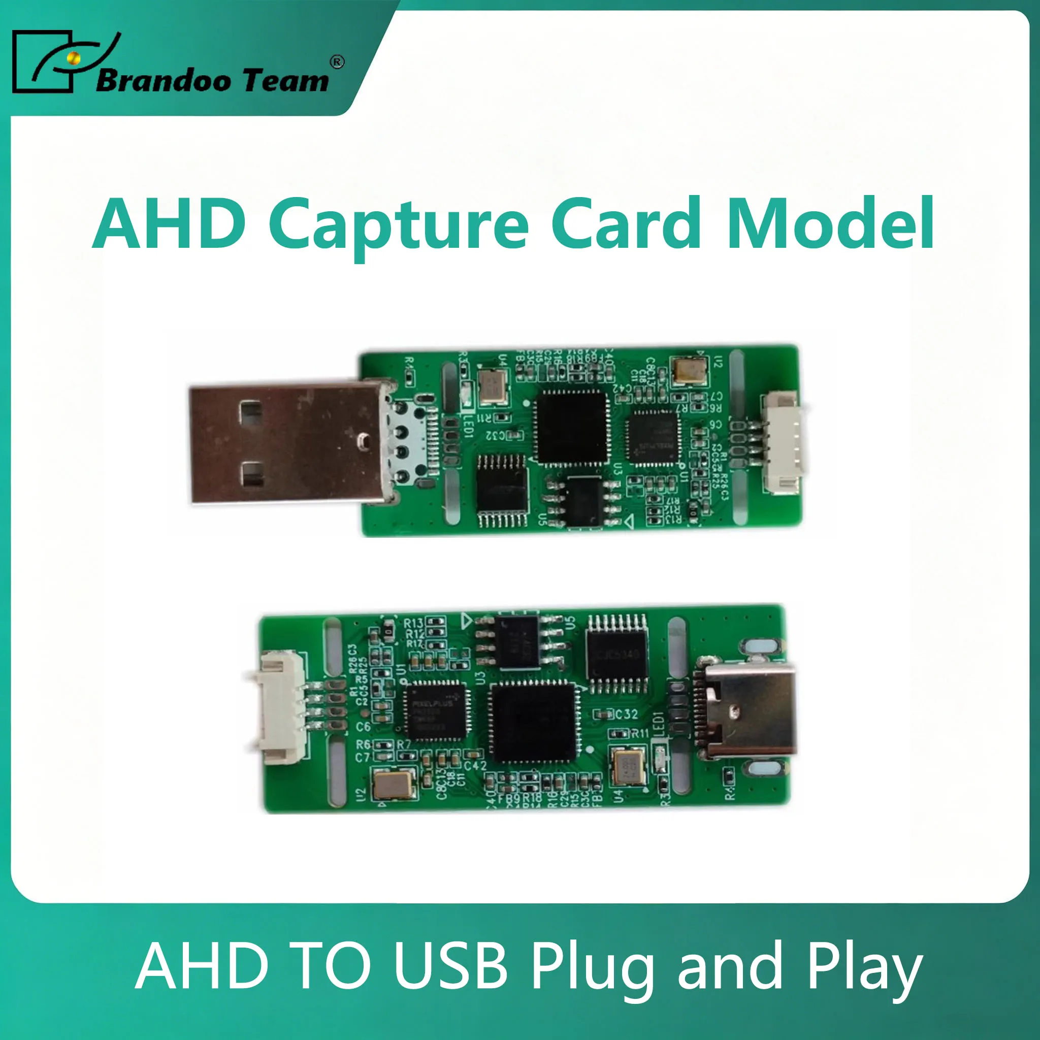 

AHD to USB capture module Analog signal to digital USB camera module AHD to Type-c UVC free drive for Android free plug and play