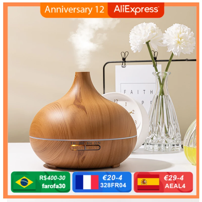 Ambient ความชื้น Air Essential ก้านปักน้ำมันหอมระเหย550Ml Big สเปรย์ Atomizer อัลตราโซนิคไม้ Humidifier Difusor สำหรับ Home