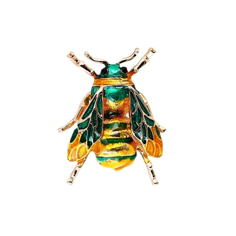 Insect Bumble Bee For Women Kids Girls Jewelry Gold Color Yellow Green Enamel Brooches