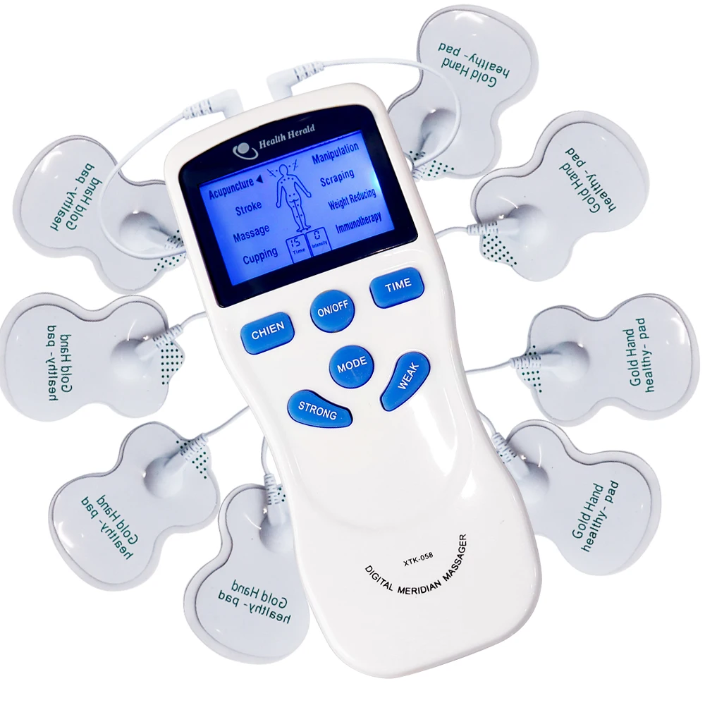 Elektrische ems Dual-Output-Zehn-Puls-Maschine Smart Electro estimulador muskulöse multifunktion ale Blue-Screen kleine physikalische Therapie