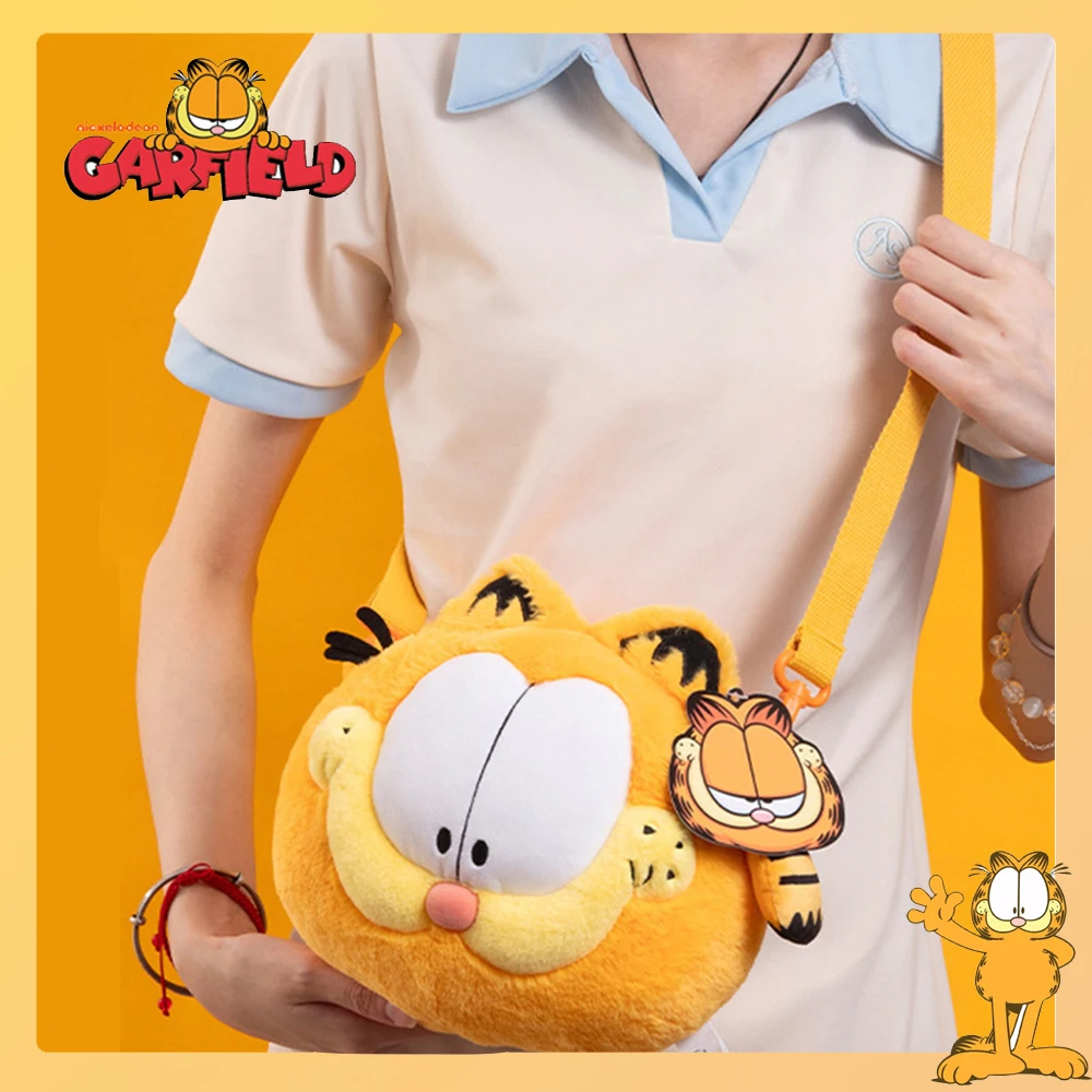 Original Anime Garfield Plush Toy Doll Creative Shoulder Bag Kawaii Earphone Storage Bag for Girls Boys Halloween Birthday Gift