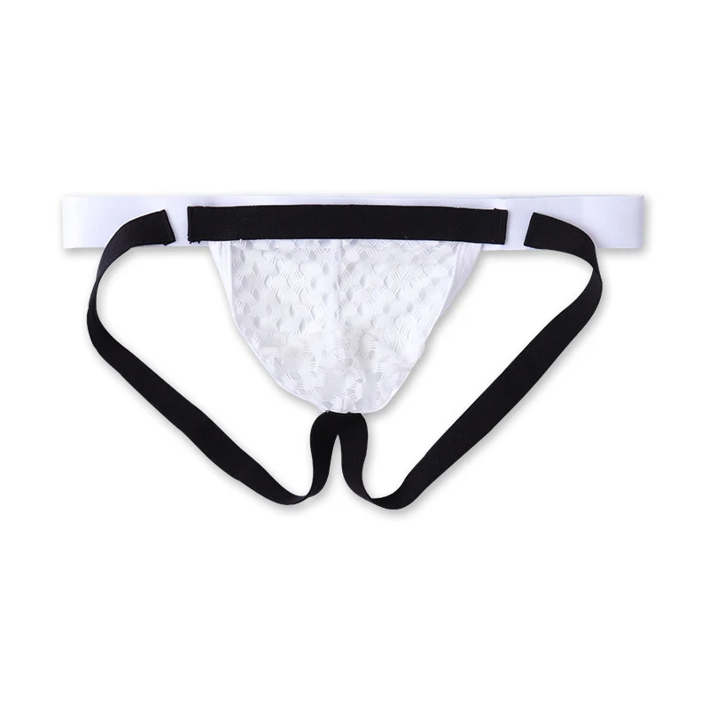 Gay Men Sexy Thongs Hollow Pouch Underwear Striped Gay G-strings Jock Bodysuit Homme Low Rise Ice-silk Traceless Man Panties