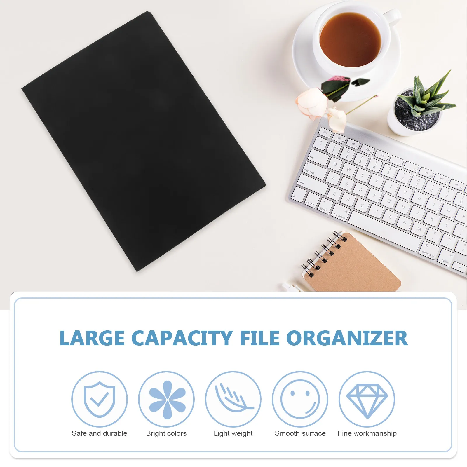 

20 Pocket Black Hard Cover Document Binder Clear Page Protector for Report Presentation Folder Portable Design