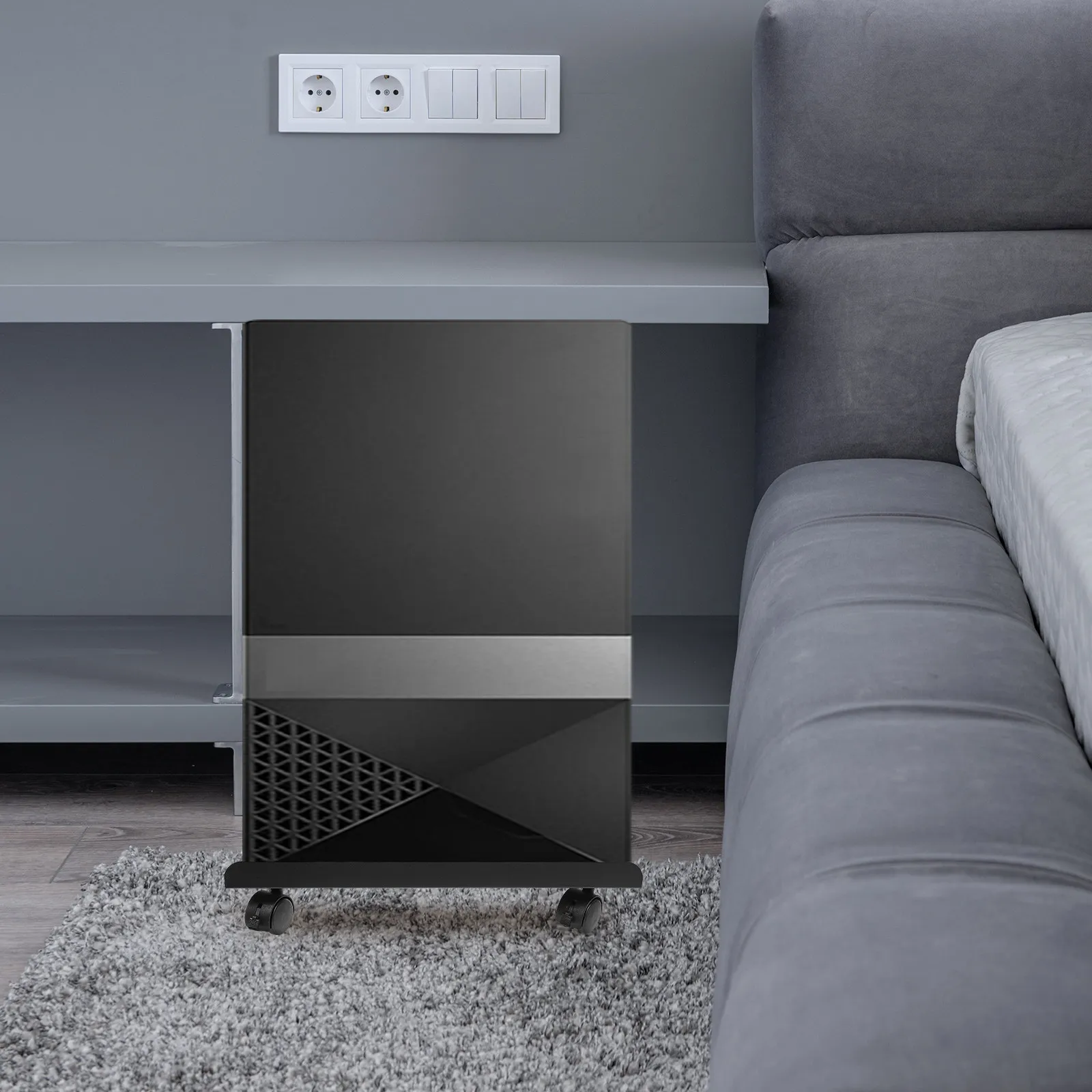 Sturdy Stainless Steel CPU Stand with 4 Swivel Casters for Easy Mobility Space Saving Tower Holder Compatible with All Pc