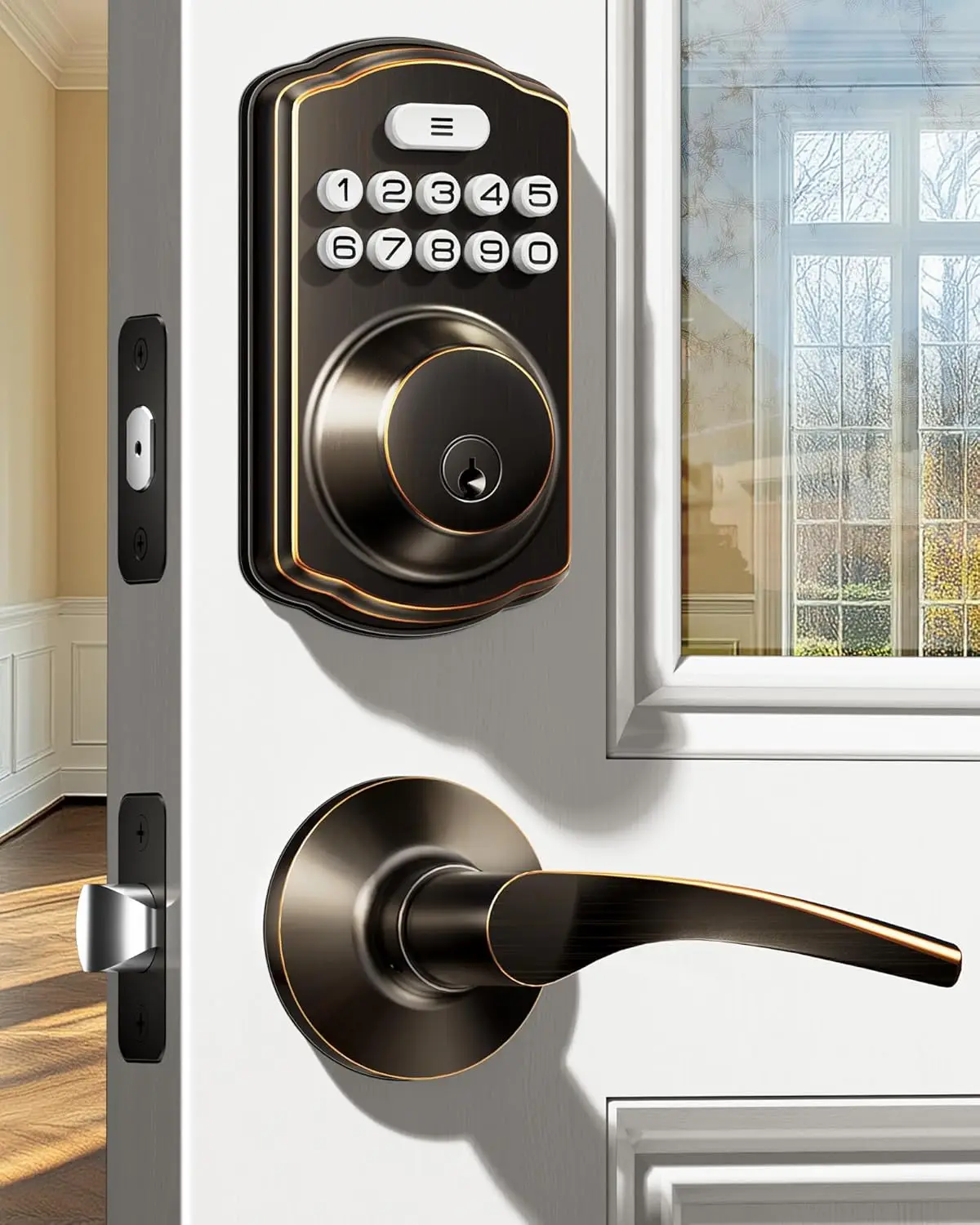 

Electronic Keypad Deadbolt with Auto-Lock, Easy Installation Smart Door Lock Set in Oil Rubbed Bronze
