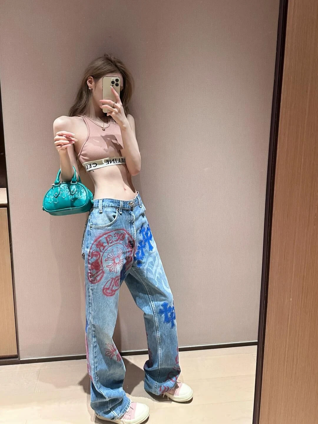 

2024 Autumn Retro Japanese 2000s Tie Dye Pants Women Wide Leg Baggy Casual Denim Trouser Harajuku Washed High Waist Loose Jeans