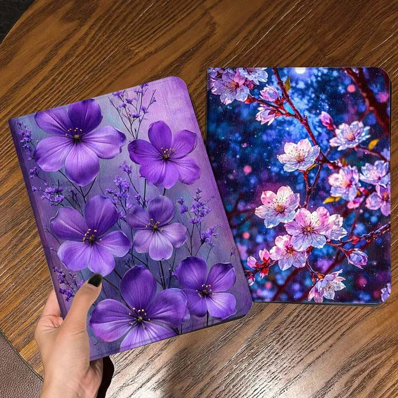 

Art Beautiful Flower Gift For iPad Pro Air Mini 2 3 4 5 6 7 6th 7th 10th 11th 10.2 9.7 10.5 11 Foldable Tablet Case