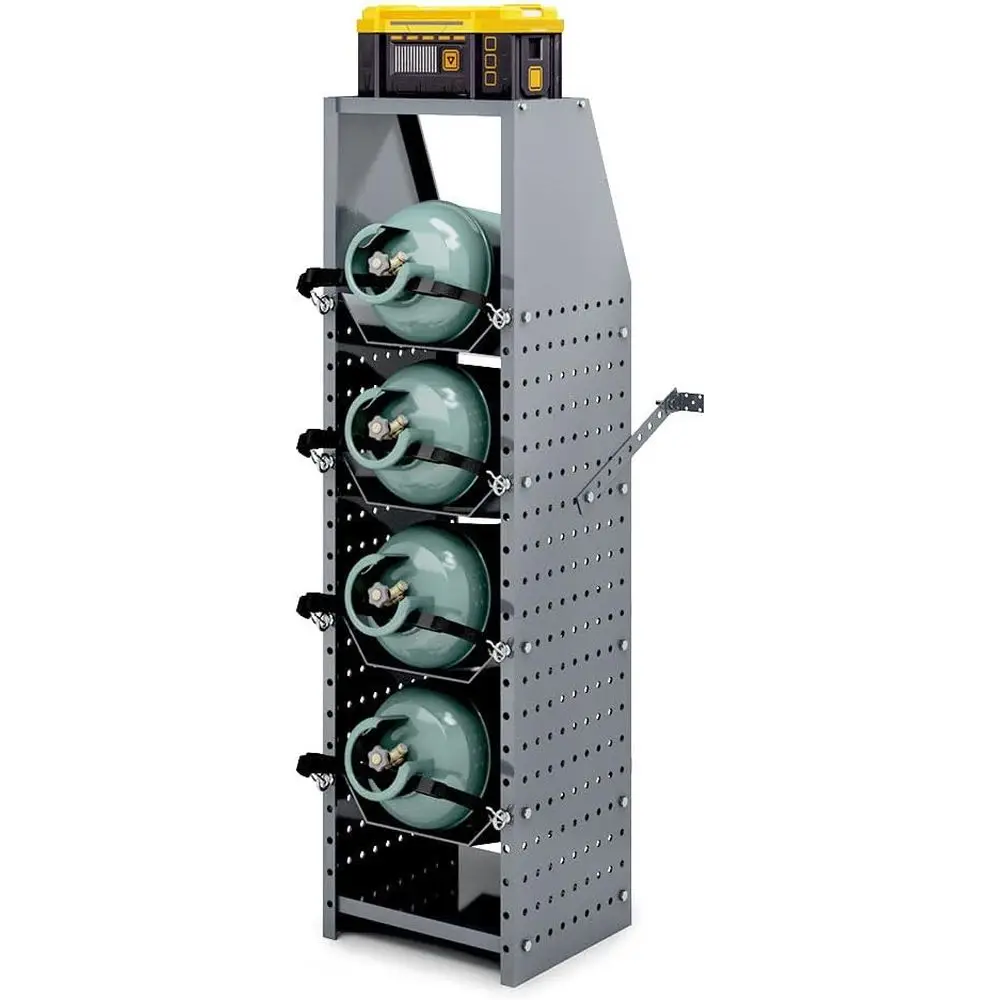 

4-ярусная стальная стойка для хранения пропановых баллонов, 52В x 14.7Ш x 13Г (дюймы)