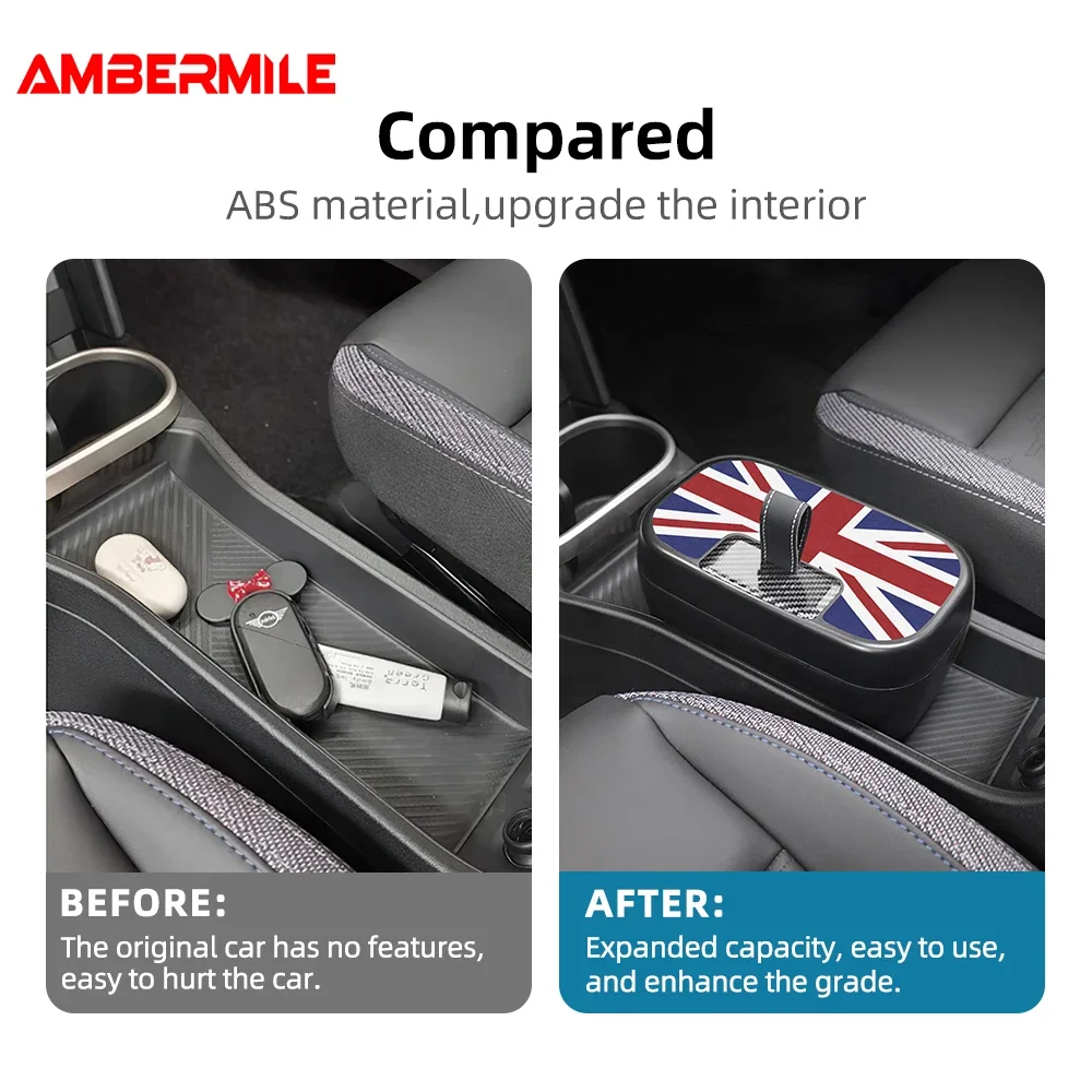 

Central Control Storage Box For BMW Mini Cooper F65 F66 2024 2025 Central Armrest Storage Box Car Accessories