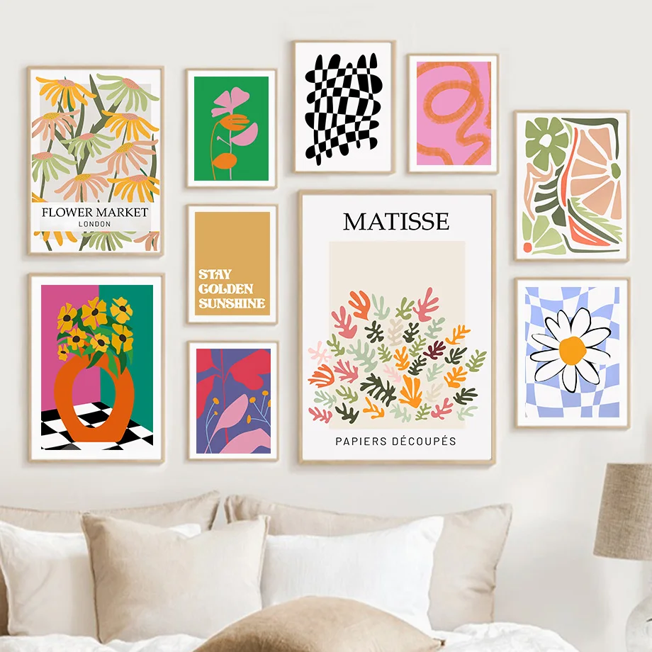 

Abstract Matisse Flower Market Lines Leaf Wall Art Diamond Painting Gallery Posters And Prints Picture For Living Room Home De