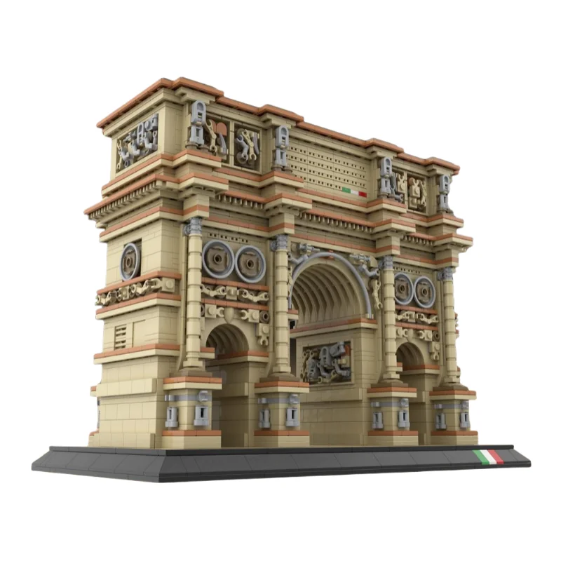

MOC Creative Architecture Modular City Logo Arch Street View Decoration Assembly Toy Technology Building Block Model Gift
