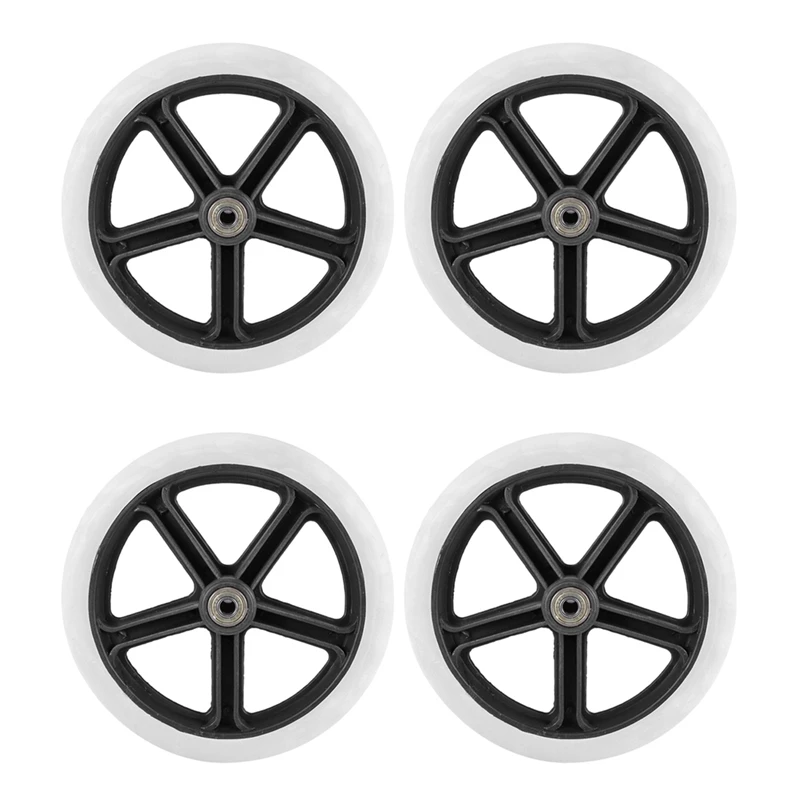 

4PCS 200Mm (8 Inch) Rubber Small Non Marking Wheelchair Wheel Accessories PP Rubber Chair Caster Wheels Roller