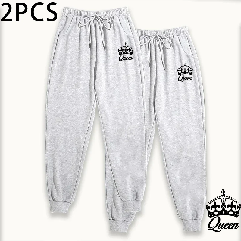 2025 New Womens Joggers 2 Piece Set Fleece Lined Sweatpants Fall Winter Thermal Lounge Pants Comfort Fit Trousers 2packs Bottoms