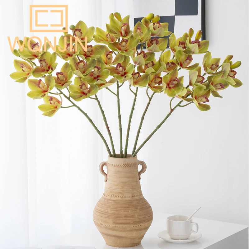 1 unidad de flor artificial de alta gama con 6 cabezas Huilan para decoración de sala de estar, mesa de comedor, suelo y bodas, flor de mano