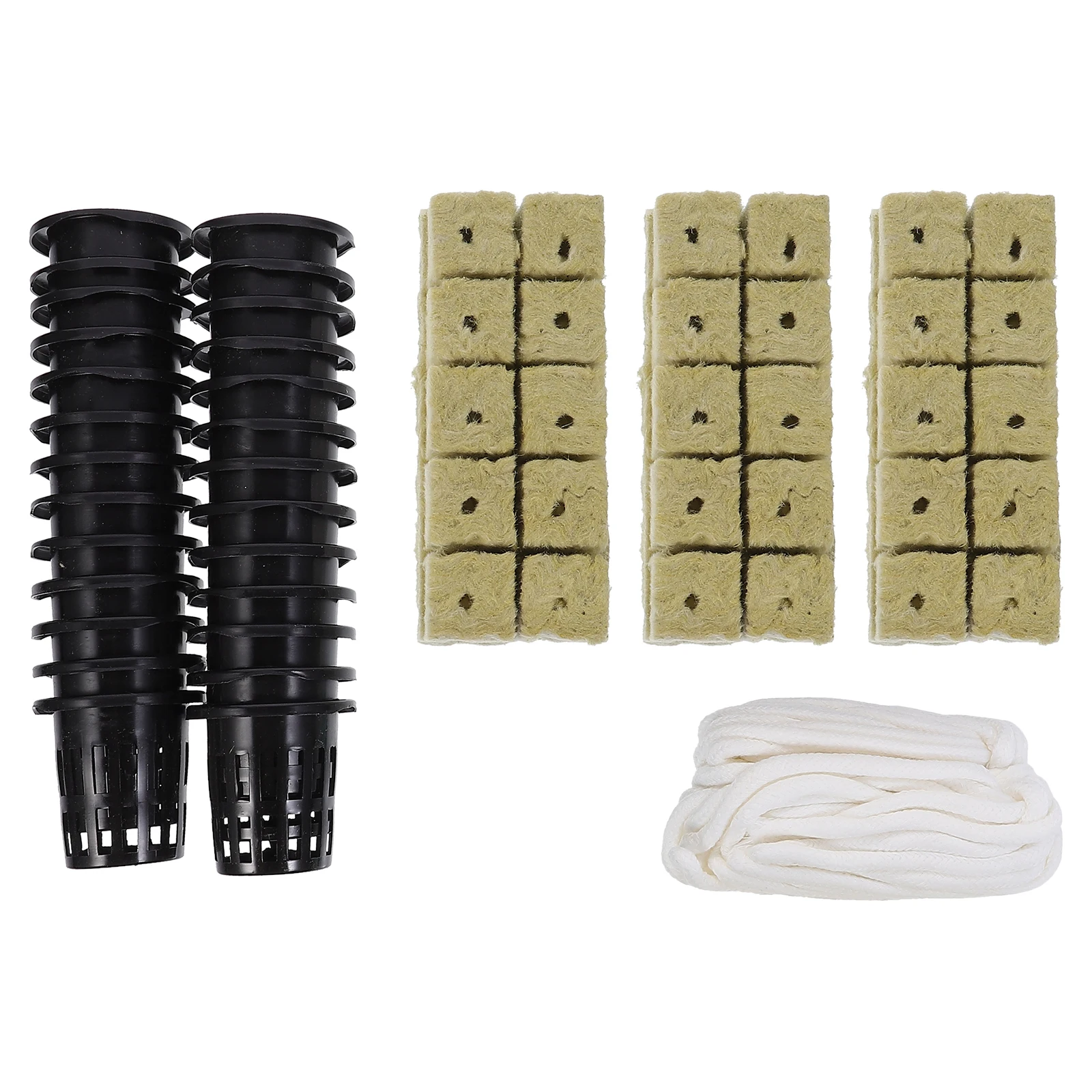 

Hydroponic Nutrition Kit Wool Starter Plugs Slotted Net Cups Microgreens Cube Soilless Culture Set Plant Grow Medium