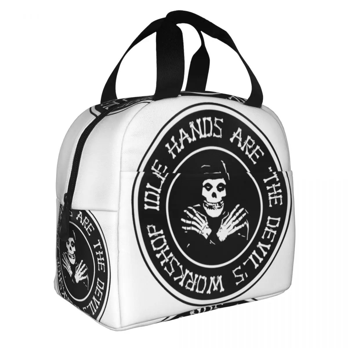 Custom Punk Rock Band Misfits Thermal Insulated Lunch Bags Women Resuable Lunch Tote Work School Travel Multifunction Food Box