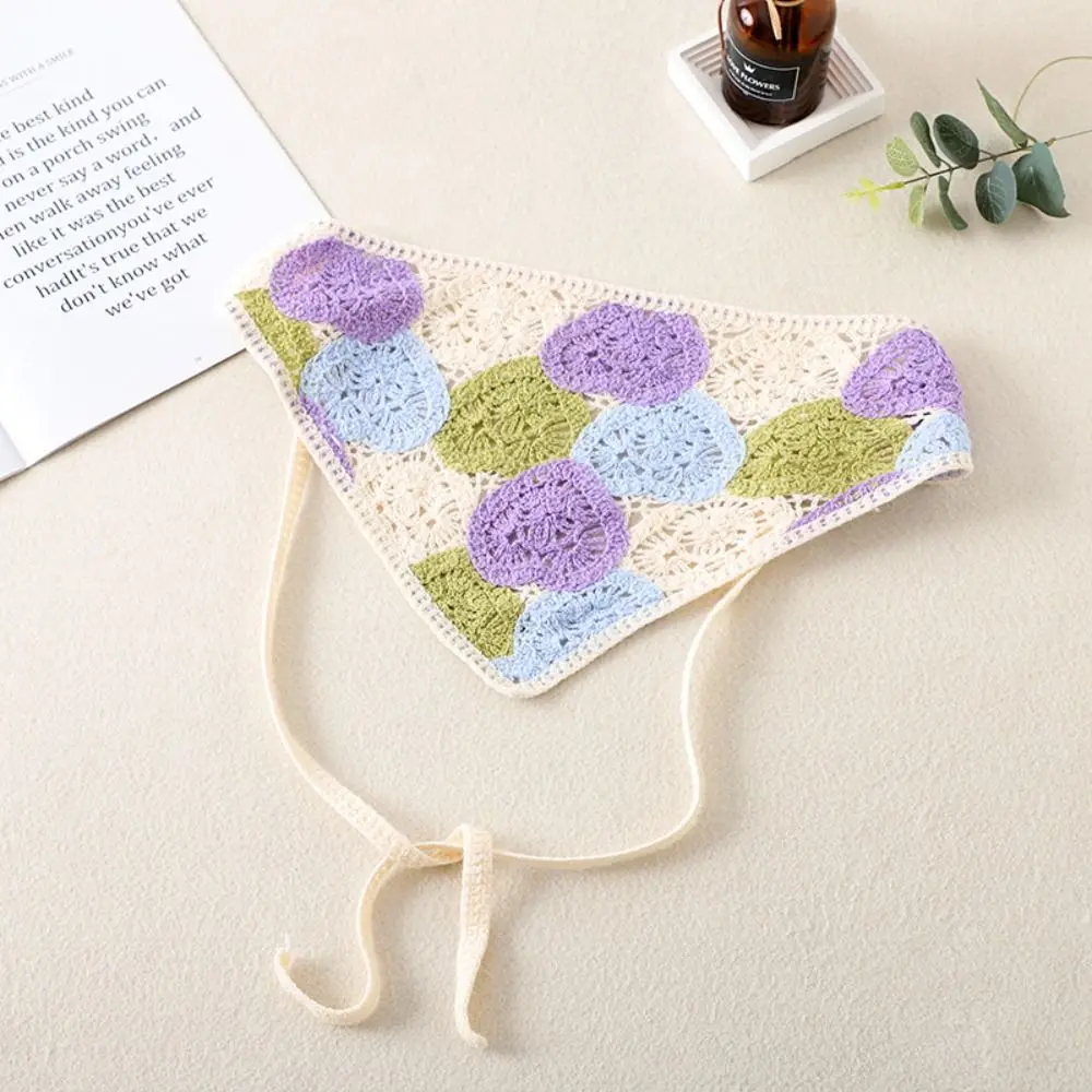 

Новая французская вязаная крючком повязка на голову в пасторальном стиле, ручной работы, ажурная, вязаная крючком, повязка-полотенце