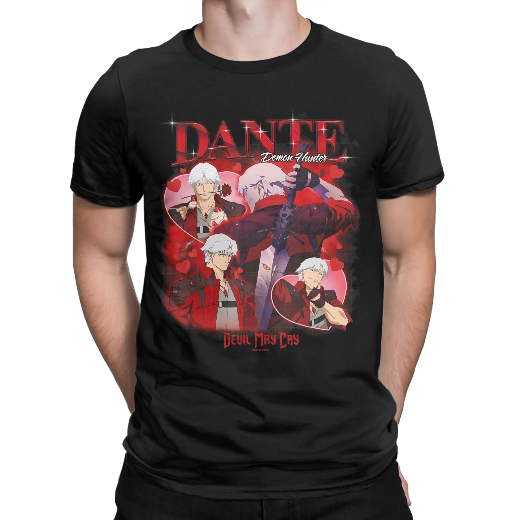 Heartthrob Officially Licensed Novelty Graphic 100% Cotton T-Shirt D-Devil May Cry Tees Tops For Men