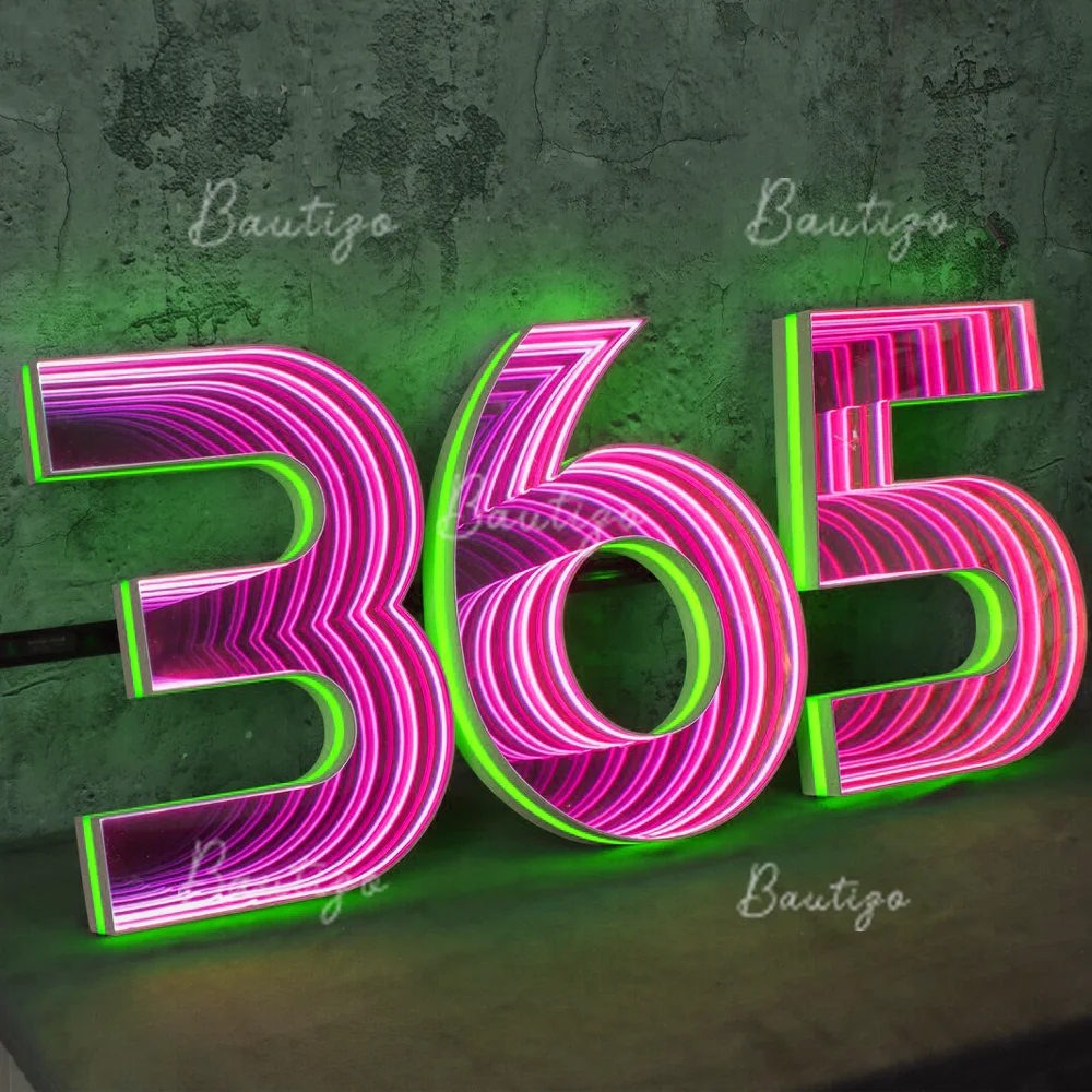 Personalizado 3d led infinito espelho sinal canal letras espelho personalizado parede negócios ao ar livre decoração interior para bar salão de beleza