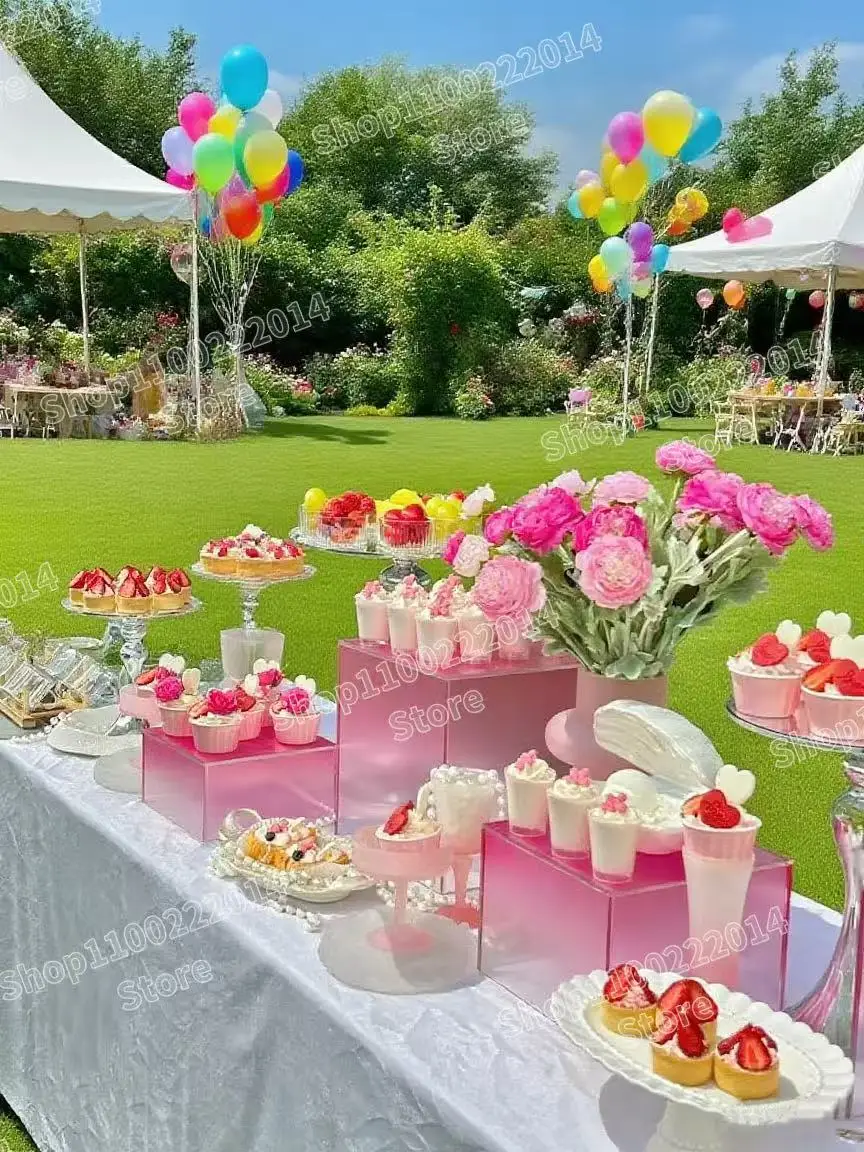 

2025 Wedding Decoration Acrylic Tray Cake Stand Christmas Decor ThanksgivingTea Breakparty Banquet Dessert Stand Prop 5-13pcs