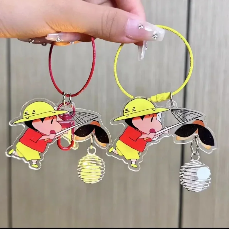 Crayon Shin Chan acryl sleutelhanger anime figuren Firefly sleutelhangers rugzak cadeau voor jongen meisje kinderen paar verjaardag Halloween