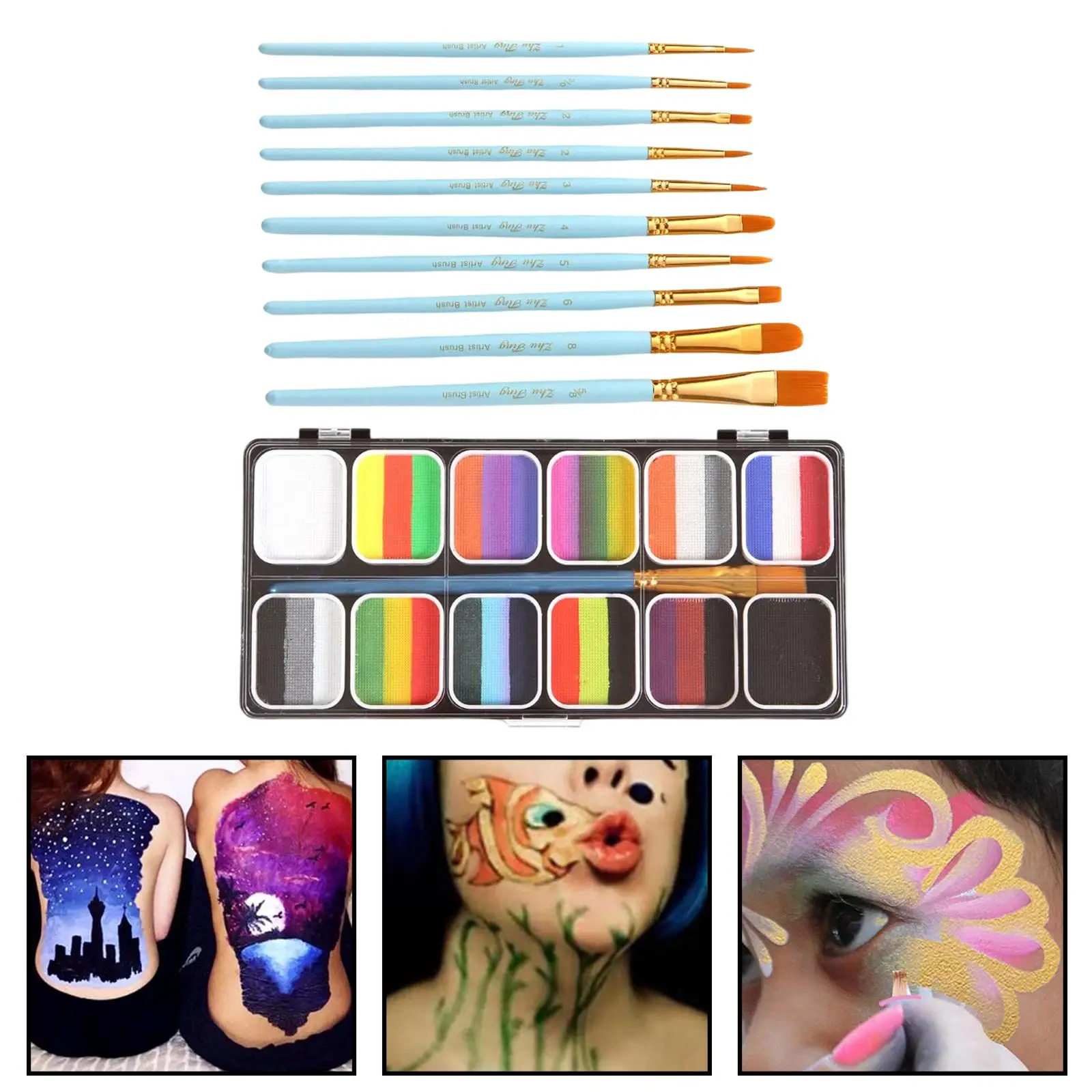 

Face Body Painting Kit Makeup Palette for Halloween Festival Costumes Holiday