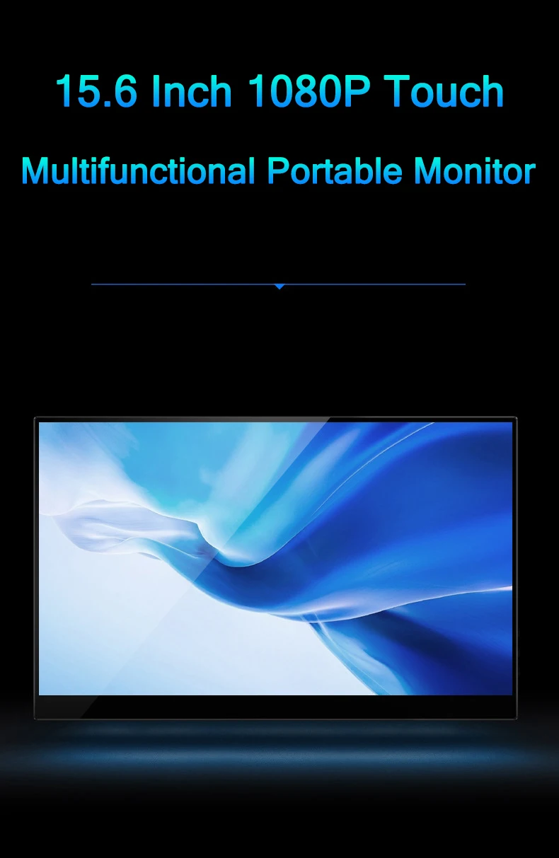 15,6 Zoll 1080p FHD tragbarer Monitor mit Touchscreen, zwei Lautsprechern, HDR IPS 100%sRGB Gaming-Display für Laptop, Xbox, PS4/5, Switch – Detail 2