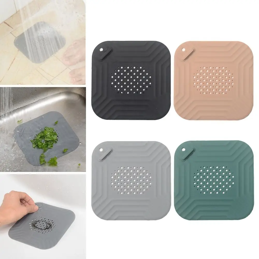 Anti-blocking Sink Strainer Floor Drain Hair Clean Up Mesh Trap Square Shape Shower Drain Pad Kitchen Bathroom Accessories