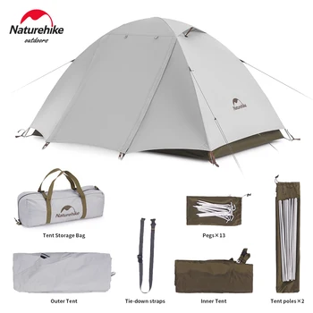 Naturehike Camping Tent 네이처하이크 캠핑 텐트, 방수 UPF50 +, 야외 초경량 휴대용 하이킹 트레킹, 태양 쉘터, 2-3 인용 