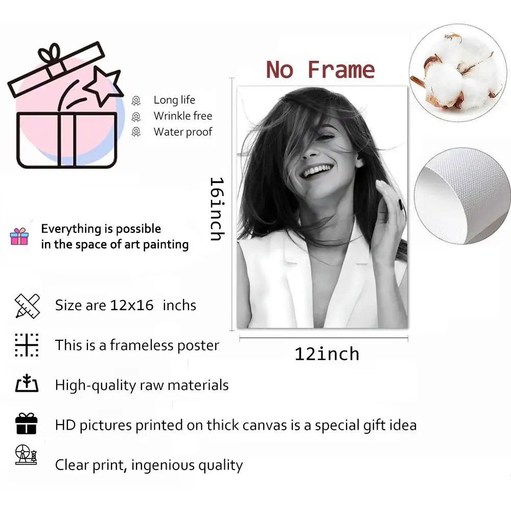 E-Emma Watson اللوحة الخط الحد الأدنى طباعة قماش المشارك غير المؤطرة جدار الفن لديكور المنزل مكتب #5