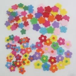 PANNNS 15MM/20MM 100Pcs Multicolors Thin Cloth Felt Flower Appliques For Art Craft Scrapbooking Decoration